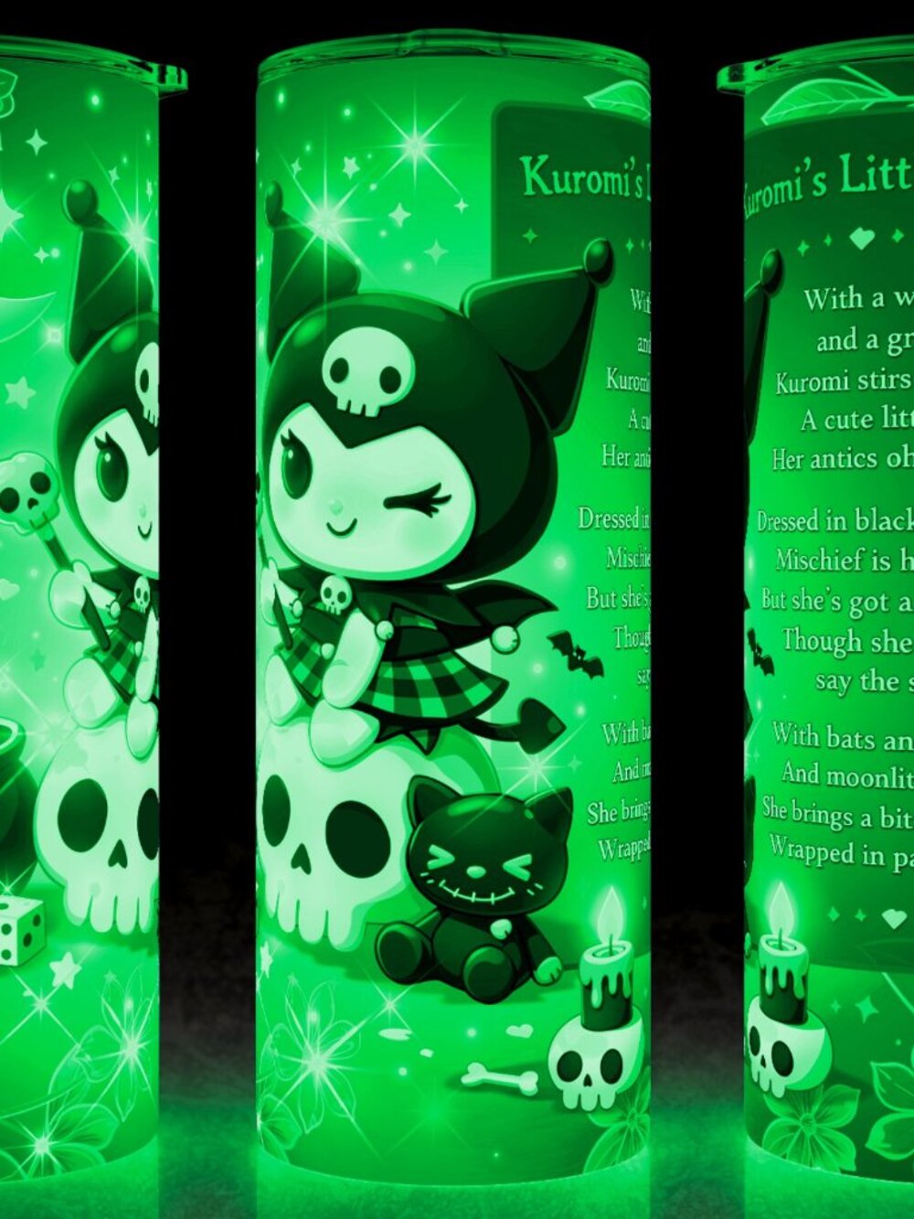 Glow in the Dark Kuromis Little Poem Anime Cartoon Cute Cup Mug Tumbler 20oz